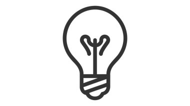 Yaratıcı fikir düz çizgi ikonu. Ampul vektör illüstrasyonundaki beyin. İnce bir yenilik, çözüm, eğitim logosu.