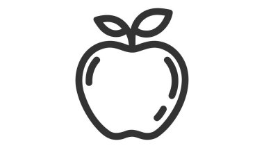 Gri arka plan üzerinde izole trendy düz stil Apple simgesini. Web sitesi tasarımı Apple simgesini logosu, app, UI elma simgesi sayfa simgesi. Apple simge vektör çizim, Eps10.
