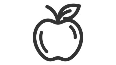Gri arka plan üzerinde izole trendy düz stil Apple simgesini. Web sitesi tasarımı Apple simgesini logosu, app, UI elma simgesi sayfa simgesi. Apple simge vektör çizim, Eps10.