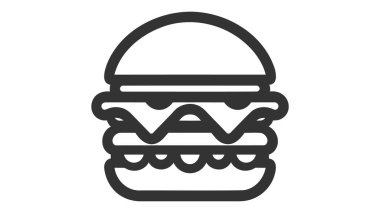 Burger Simgesi Vektör İllüstrasyon Logo Şablonu.