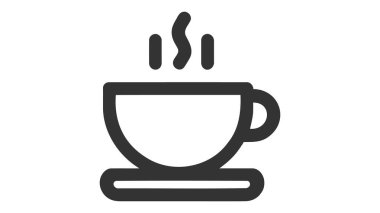 Kahve Kupası simgesi düz. Vektör çizim piktogram sembol ve bonus