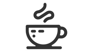 Kahve Kupası simgesi düz. Vektör çizim piktogram sembol ve bonus