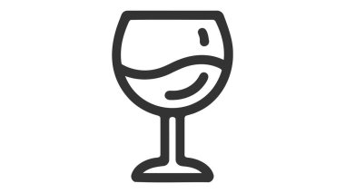 şarap camı ikon vektör çizimi izole edildi.