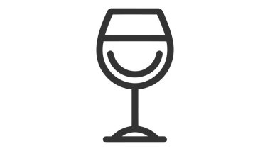 şarap camı ikon vektör çizimi izole edildi.