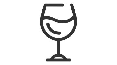 şarap camı ikon vektör çizimi izole edildi.