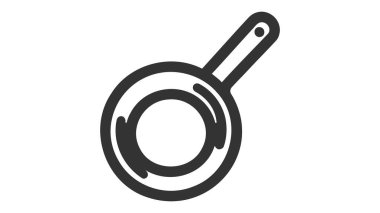 Kızartma tavası simgesi. Vektör çizim.