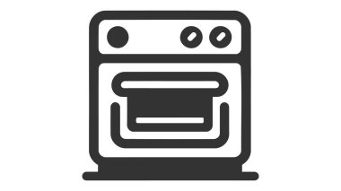 Tek ocaklı gaz ocağı. Web uygulamaları ve mobil konsept için beyaz arkaplanda izole edilmiş modaya uygun yemek simgesi. Vektör İllüstrasyonu. EPS10