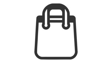 Torba ikonu düz stil. Beyaz izole edilmiş arka planda el çantası işaret vektör çizimi. Paket iş konsepti.