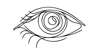 İnsan gözünün vektör çizimi. Modern bir sanat eseri. Posterler, duvar kağıtları, dövme, tişört baskısı veya nakış ve sosyal medya tasarımı gibi ev dekorasyonu olarak kullanılabilir