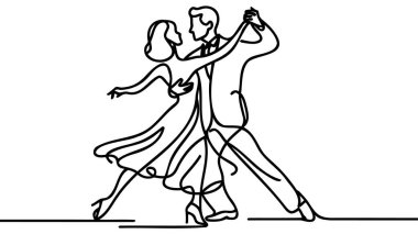 Tek sıra halinde mutlu, evli bir adam ve kadın partide dans ediyor..