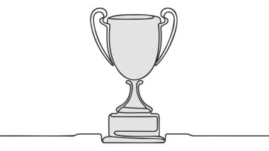 Kupa kupası yarışmasının aralıksız bir çizimi. Kupa çizgisi sanat vektörü çizimi. Düzenlenebilir vuruş.