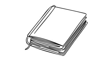 Dekorasyon, arkaplan ve benzeri şeyler için kitap vektör illüstrasyonunun sürekli çizimi. Asgari kavramsal dekoratif sanat.