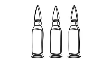 Kurşun taslak ikonu. Silah mermisi işareti. Basit kurşun tasarım vektörü. Mobil konsept ve web tasarımı için düz işaret. Beyaz arkaplanda izole edilmiş vektör işareti, siluet resim. EPS 10.