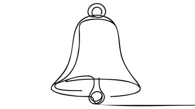 Çan çizgisi sürekli çizim vektörü. Bir çizgi Bell vektör arka planı. Çan simgesi. Bell 'in sürekli ana hatları. Çan doğrusal tasarımı.