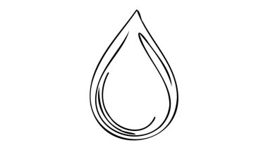 Devamlı iniş çizgisi. Su bırakma hattı simgesi. Bir çizgi arkaplan çiziyor. Vektör çizimi. Su damlası Devamlı çizgi simgesi