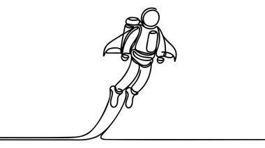 Beyaz arkaplanda sürekli bir sıra jetpack makinesi.