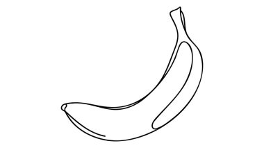 İzole edilmiş vektör nesnesinin sürekli çizimi - muz.