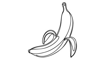 İzole edilmiş vektör nesnesinin sürekli çizimi - muz.