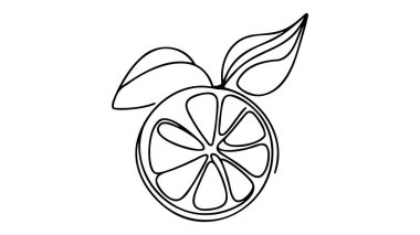 Meyve bahçesi logosu kimliği için sağlıklı organik limon çizimi. Meyve bahçesi ikonu için taze limonata meyve suyu kavramı. Modern sürekli çizgi çizimi tasarım grafik vektör çizimi