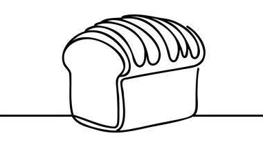 Bir somun ekmek bir çizgi sanat. Ekmek çizmeye devam et..