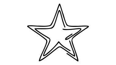 El çizimi karalama yıldızları çizimi resim sanatının aralıksız çizim biçimi.