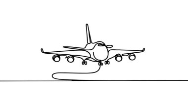Beyaz arkaplanda uçak aralıksız çizimi.