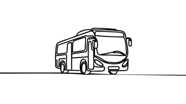 Автобус Безперервної Лінії Векторні Ілюстрації Білому Тлі Ліцензійні Стокові Вектори