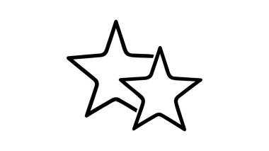 Aralıksız çizgi sanat tarzı vektöründe iki yıldızın el çizimi çizimi çizimi.