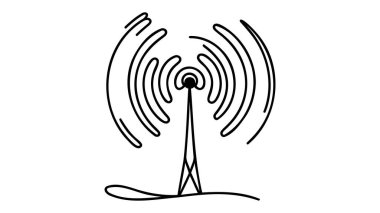 Anten. Bir tane sürekli çizgi çizimi.