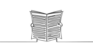 Sürekli beyaz arka planda gazete okuyan bir adam..