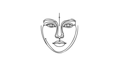 Yüz tanımlama simgesi. Beyaz arkaplanda vektör illüstrasyonu.