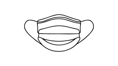Tıbbi maske bir çizgi çizimi.