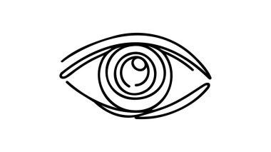 İnsan gözünün vektör çizimi. Modern bir sanat eseri. Posterler, duvar kağıtları, dövme, tişört baskısı veya nakış ve sosyal medya tasarımı gibi ev dekorasyonu olarak kullanılabilir.