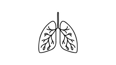 Anatomik insan akciğeri organının kesintisiz çizimi. Dinamik tıbbi iç anatomi konsepti. Tek çizgi çizimi grafik tasarım vektörü çizimi.