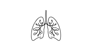 Anatomik insan akciğeri organının kesintisiz çizimi. Dinamik tıbbi iç anatomi konsepti. Tek çizgi çizimi grafik tasarım vektörü çizimi.