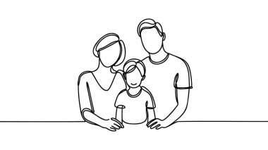 Sürekli mutlu bir aile çizgisi..