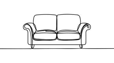 Kanepenin önü aralıksız çizilmiş. Modern kanepe beyaz arka planda izole edilmiş..