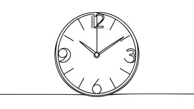 Beyaz arkaplana karalama el çizimi biçimi çizilmiş bir satır saat simgesi.