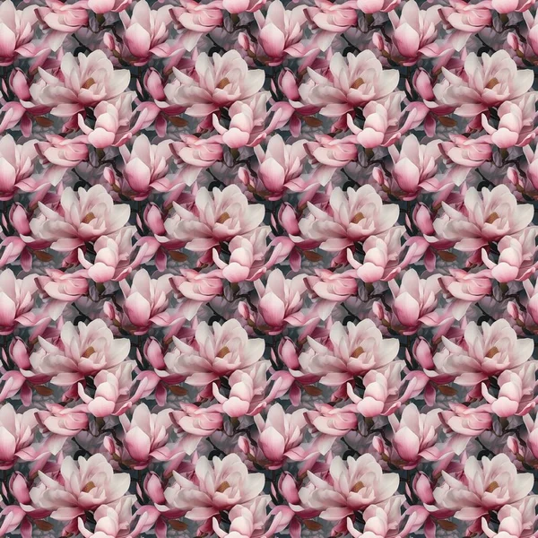 Patrón Sin Costuras Concepto Flores Abstractas Magnolia Abstracción Permite Una — Foto de Stock