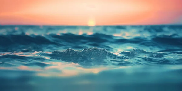 Abstrakt Och Suddig Ocean Med Defocused Ljus Vid Horisonten Lätt — Stockfoto