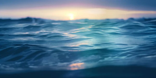 Abstraktní Rozmazaný Oceán Rozostřenými Světly Obzoru Lehký Vánek — Stock fotografie
