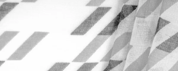 Біла Шовкова Тканина Чорними Геометричними Формами Ромба Темно Тло Шаблон — стокове фото