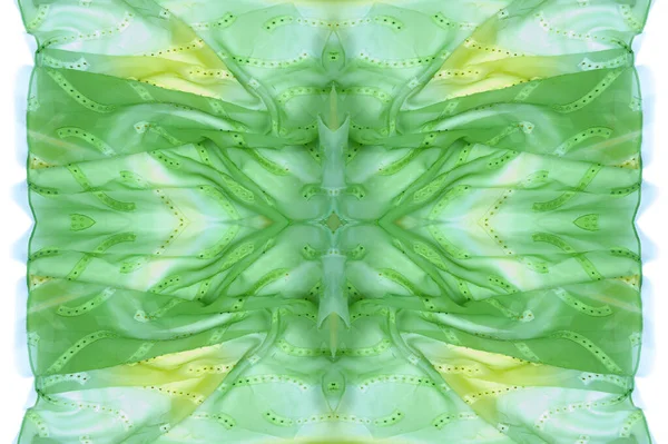 Seamless Kaleidoscope Fabric Silk Green Blue Shades Vibrant Colors Scalloped — Stock Photo, Image