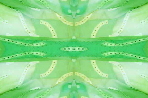Caleidoscópio Sem Costura Tecido Tons Seda Verde Azul Cores Vibrantes — Fotografia de Stock