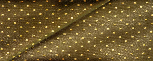 Парча Золотистого Цвета Маленькую Польку Brocade Класс Декоративных Тканей Шаттла — стоковое фото