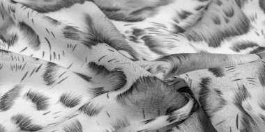 Afrika usulü siyah beyaz ipek kumaş. Tasarımcı, doku deseni, arkaplan koleksiyonu.