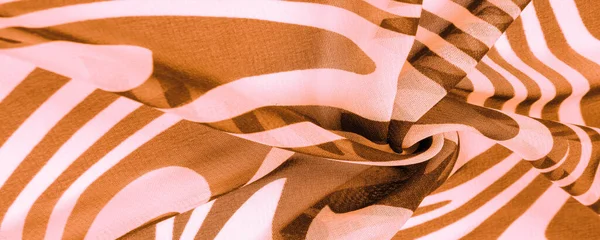 Tkaniny Lustrzane Brązowe Białe Abstrakcyjne Linie Magiczny Kształt Abstrakcyjnego Brązowo — Zdjęcie stockowe