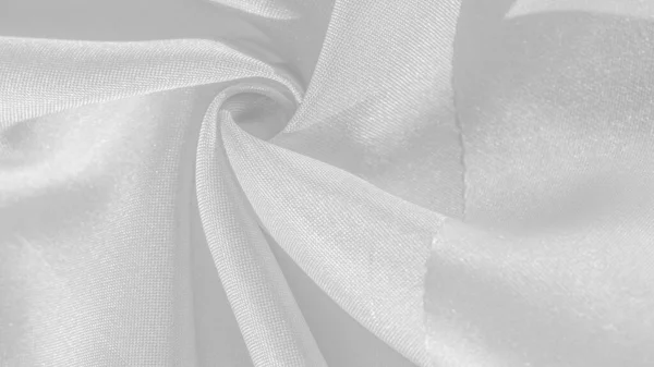 Jedwab Jest Biały Biały Szary Satynowy Wzór Srebrny Materiał Jedwabna — Zdjęcie stockowe