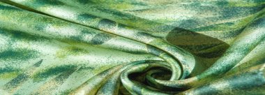 Afrika tarzı yeşil ve beyaz ipek kumaş. Tasarımcı, doku deseni, arkaplan koleksiyonu.