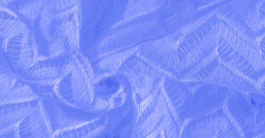 Mavi kumaş, çok katmanlı ipek dantel, koyu renk kış örgü şalı. Desen, arkaplan, desen, ipek